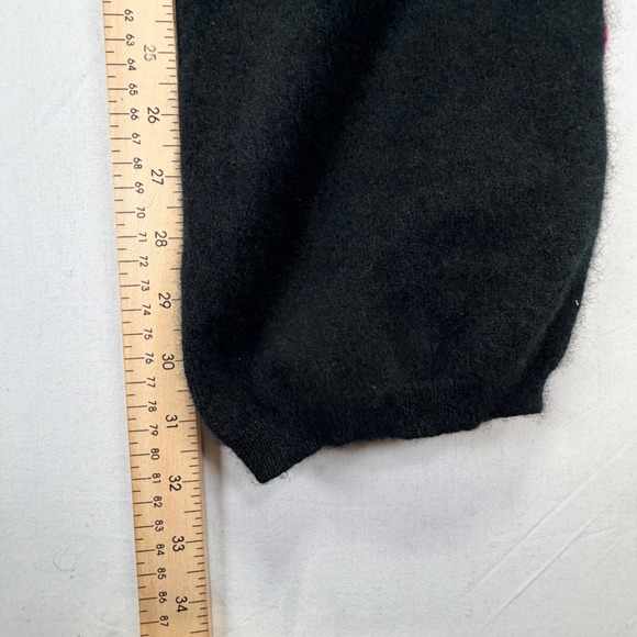 Ralph Lauren Women Black Cashmere Joggers Pink Stripe Polo Pony Logo Size M - Picture 8 of 8